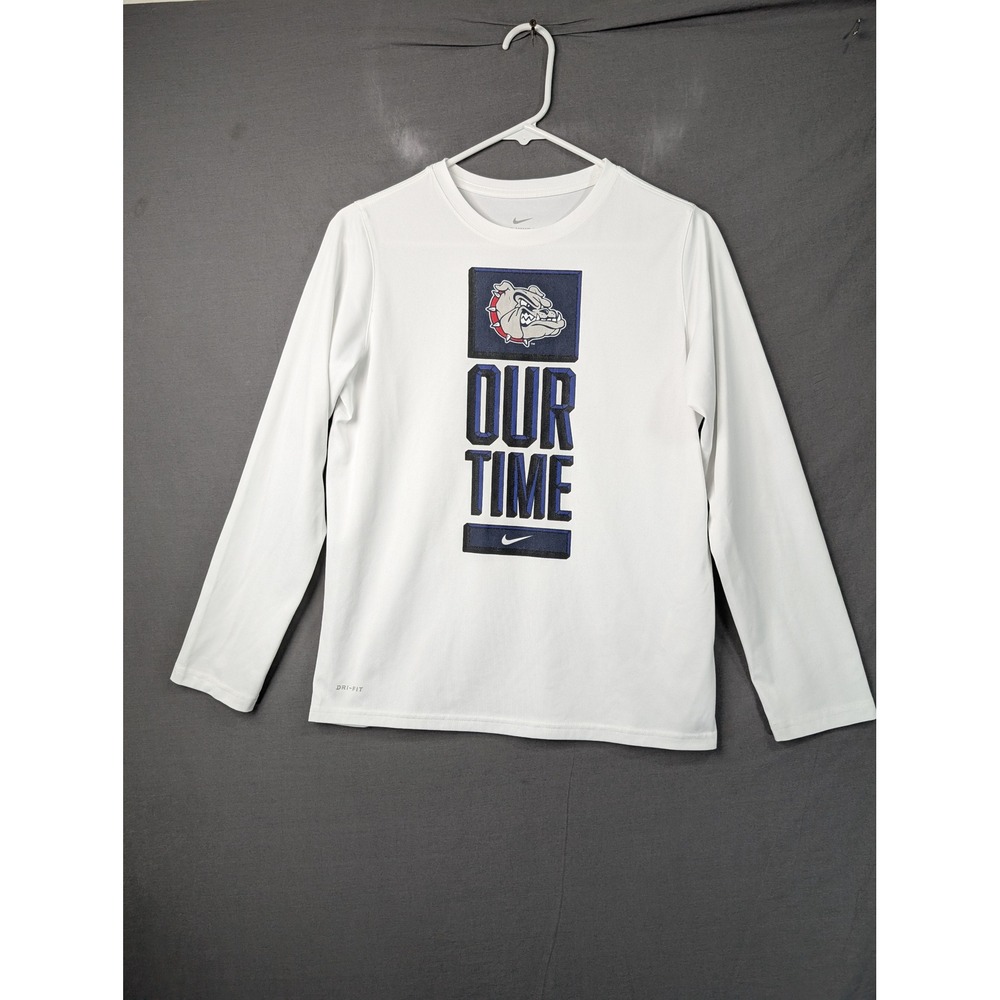 Nike Boys Legend LS Tee White Our Time Bulldog Graphic XL B22506